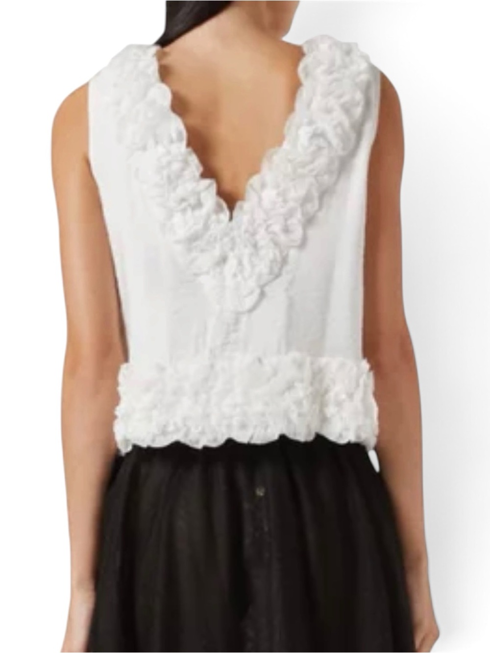 byTimo Cropped 3D Floral Trim Sleeveless Blouse White
S New! Scandigirl $295